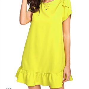 Cute dress with ruffled sleeves!